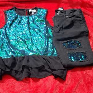 Girls Disney D-signed top and mudd jeans